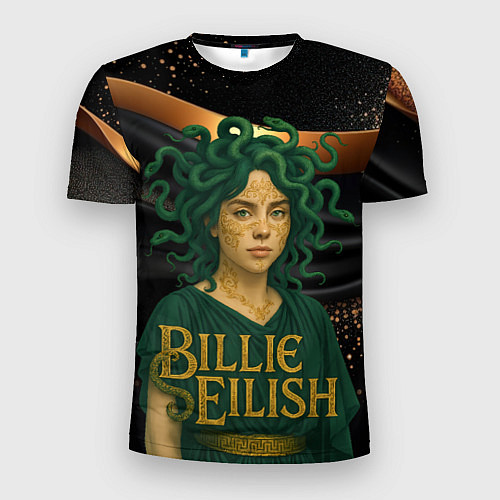 Мужская спорт-футболка Билли Айлиш в образе Гаргоны / 3D-принт – фото 1