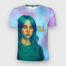 Мужская спорт-футболка Билли Айлиш из мозаики