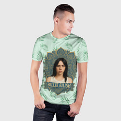 Футболка спортивная мужская Билли Айлиш рамка мандала, цвет: 3D-принт — фото 2