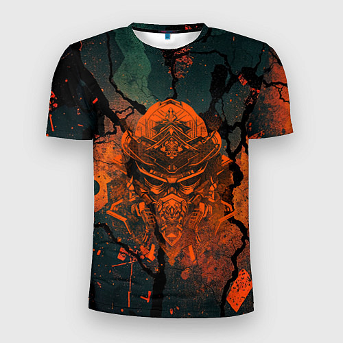 Мужская спорт-футболка Шлем кибернетического самурая / 3D-принт – фото 1