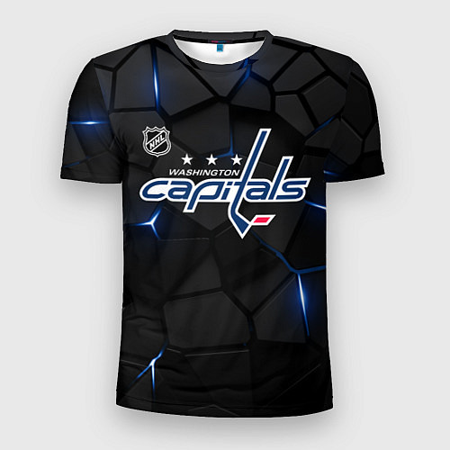 Мужская спорт-футболка Вашингтон Кэпиталз - плиты с подсветкой / 3D-принт – фото 1