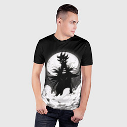 Футболка спортивная мужская Пришелец на фоне луны, цвет: 3D-принт — фото 2