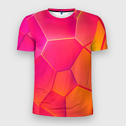 Футболка спортивная мужская Розово-оранжевые плиты, цвет: 3D-принт