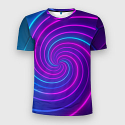 Футболка спортивная мужская Сине-фиолетовая спираль, цвет: 3D-принт