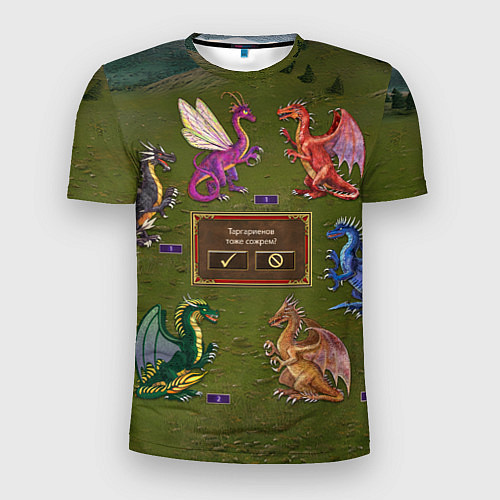 Мужская спорт-футболка HOMM3 Dragons Battle 1 / 3D-принт – фото 1