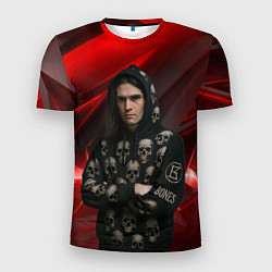 Мужская спорт-футболка Bones с черепами на худи