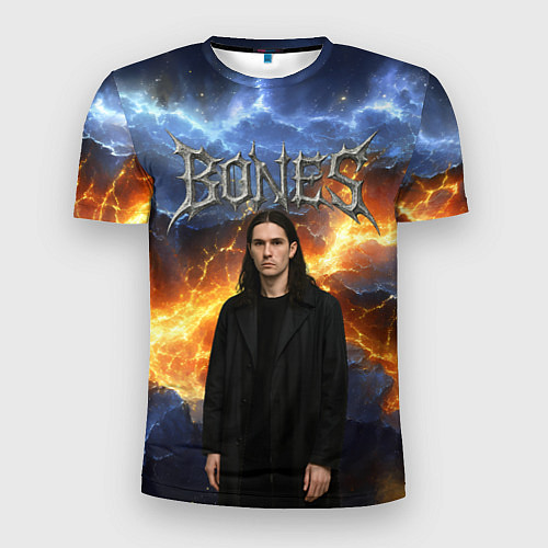 Мужская спорт-футболка Bones на фоне разломных плит / 3D-принт – фото 1