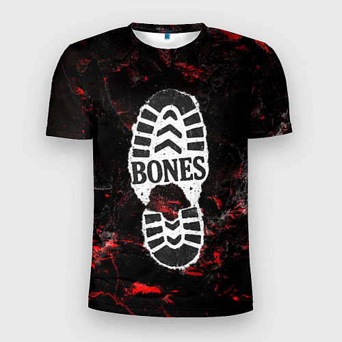 Мужская спорт-футболка Bones лого в стиле следа ботинка / 3D-принт – фото 1