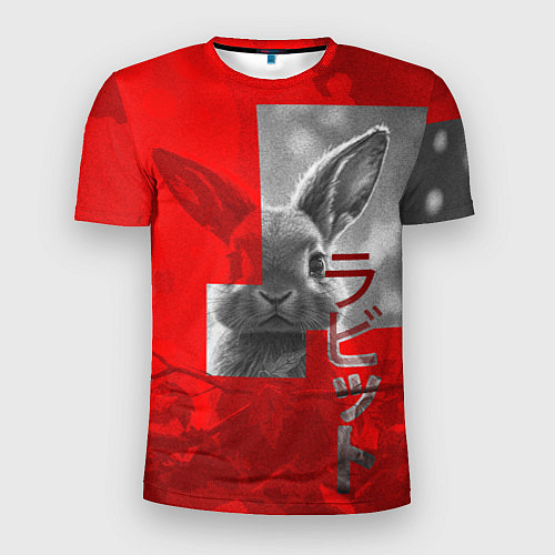 Мужская спорт-футболка Бурый резвый кролик / 3D-принт – фото 1