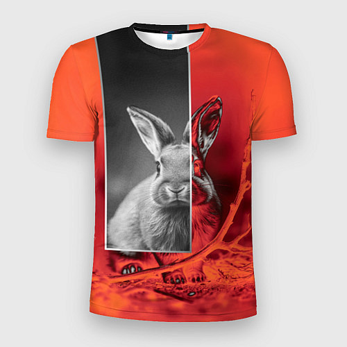 Мужская спорт-футболка Хмурый кролик / 3D-принт – фото 1