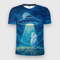 Мужская спорт-футболка Пришелец и снежный человек