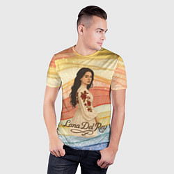Футболка спортивная мужская Lana Del Rey в платье с цветами, цвет: 3D-принт — фото 2