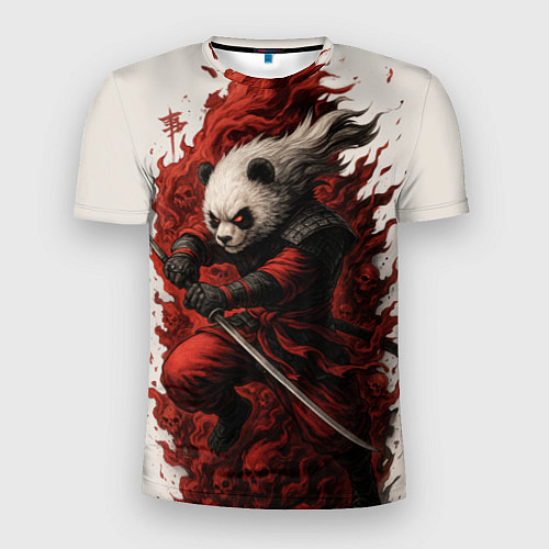 Мужская спорт-футболка Демоническая панда самурай - нейроарт / 3D-принт – фото 1