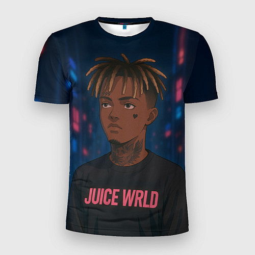 Мужская спорт-футболка Juice WRLD - Неоновый аниме арт / 3D-принт – фото 1