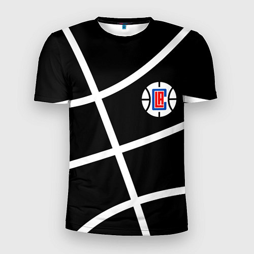 Мужская спорт-футболка Клипперс - текстура черного мяча / 3D-принт – фото 1