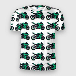 Мужская спорт-футболка Motorcycle turquoise