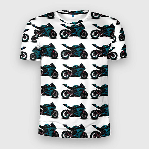 Мужская спорт-футболка Motorbike blue / 3D-принт – фото 1