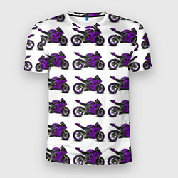 Футболка спортивная мужская Motorcycle purple, цвет: 3D-принт