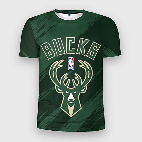 Мужская спорт-футболка Милуоки Бакс - цвета команды / 3D-принт – фото 1