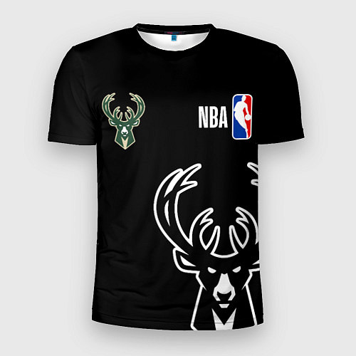 Мужская спорт-футболка Милуоки Бакс - большой лого / 3D-принт – фото 1