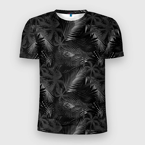 Мужская спорт-футболка Palm black and white / 3D-принт – фото 1