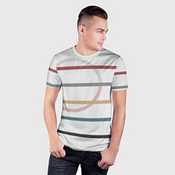 Футболка спортивная мужская Stripes and circle, цвет: 3D-принт — фото 2