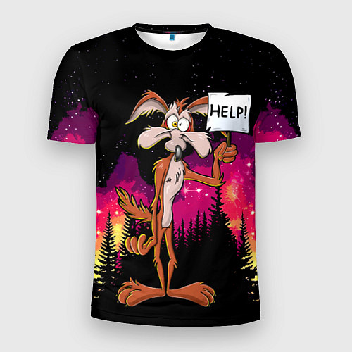 Мужская спорт-футболка Кайот в лесу / 3D-принт – фото 1