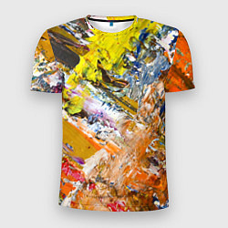 Футболка спортивная мужская Живая Абстракция: Поток Цветов и Форм в Постоянном, цвет: 3D-принт