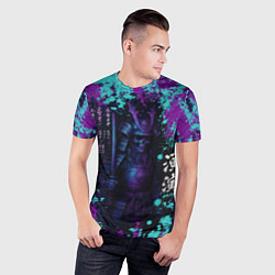 Футболка спортивная мужская Неоновый призрак самурая, цвет: 3D-принт — фото 2