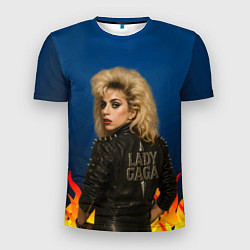 Мужская спорт-футболка Леди Гага байкер