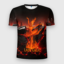 Мужская спорт-футболка Леди Гага огненная балерина
