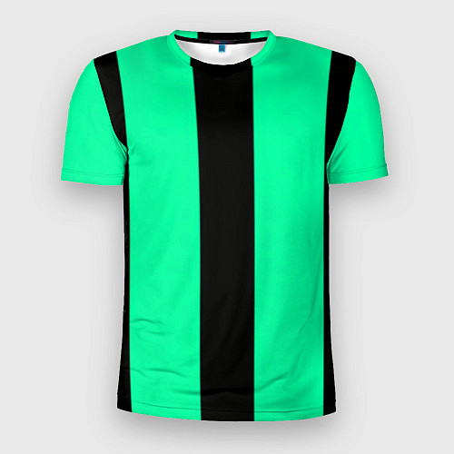 Мужская спорт-футболка Color turquoise black line / 3D-принт – фото 1