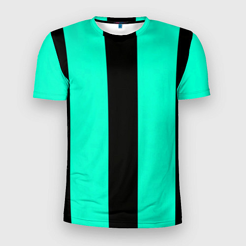 Мужская спорт-футболка Color light blue white line / 3D-принт – фото 1