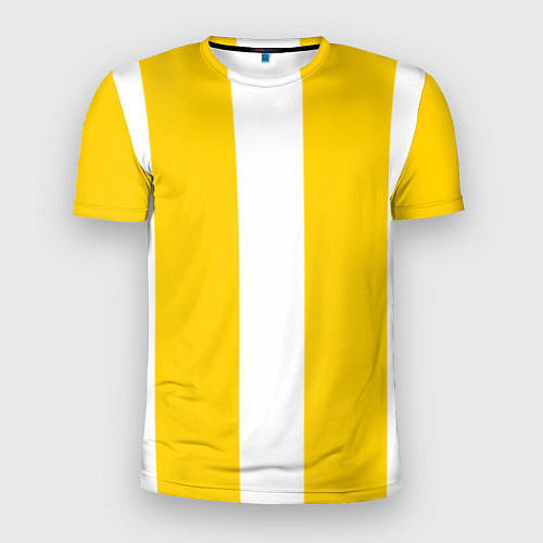 Мужская спорт-футболка Color yellow white line / 3D-принт – фото 1