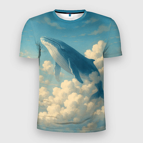 Мужская спорт-футболка Кит в облаках / 3D-принт – фото 1
