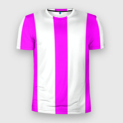 Футболка спортивная мужская Color white pink lines, цвет: 3D-принт
