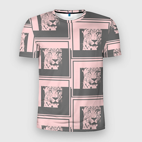 Мужская спорт-футболка Леопард в рамке / 3D-принт – фото 1