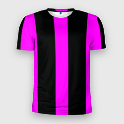 Футболка спортивная мужская Color black pink lines, цвет: 3D-принт