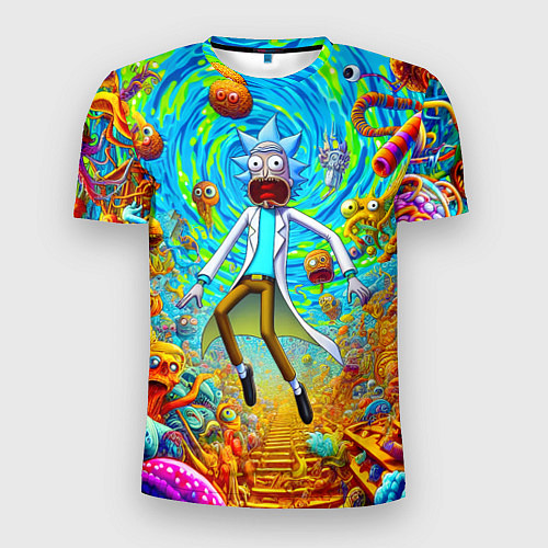 Мужская спорт-футболка Кошмарный сон Рика Санчеса - нейроарт фантазия / 3D-принт – фото 1