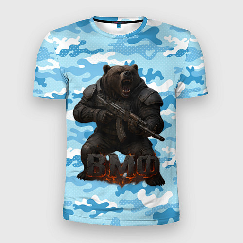 Мужская спорт-футболка ВМФ злой медведь с автоматом / 3D-принт – фото 1