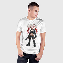 Футболка спортивная мужская Девушка в кожаной одежде с пистолетом в руке, цвет: 3D-принт — фото 2