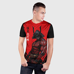 Футболка спортивная мужская Демон Они самурай, цвет: 3D-принт — фото 2
