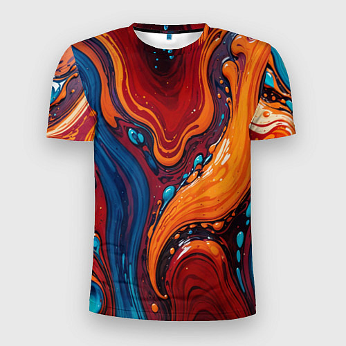 Мужская спорт-футболка Пламя и синева / 3D-принт – фото 1