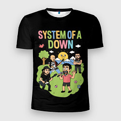 Мужская спорт-футболка System of a Down мультяшный