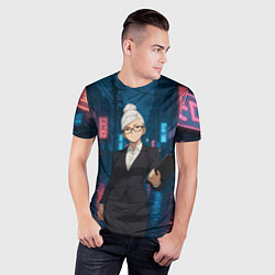 Футболка спортивная мужская Dandadan Seiko в городе с планшетом, цвет: 3D-принт — фото 2