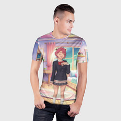 Футболка спортивная мужская Дандадан Сиратори Айра смущается, цвет: 3D-принт — фото 2