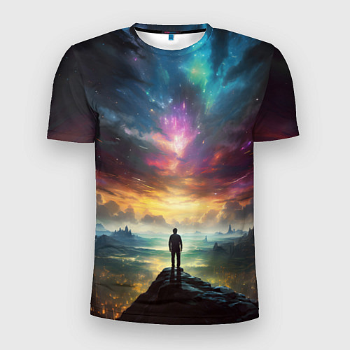 Мужская спорт-футболка Shocking the cosmos / 3D-принт – фото 1