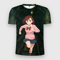 Мужская спорт-футболка Сиратори Айра бежит в туннеле