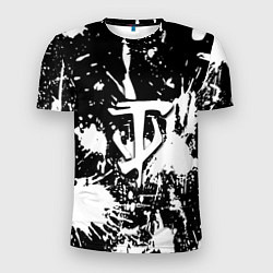 Футболка спортивная мужская Doom белые краски, цвет: 3D-принт
