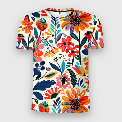 Мужская спорт-футболка Простые цветы / 3D-принт – фото 1